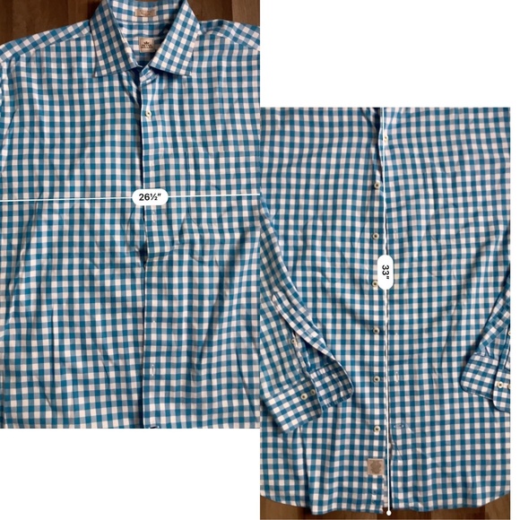 Peter Millar Shirt Mens XL Blue Check Plaid Long Sleeve Button Up - Picture 3 of 7